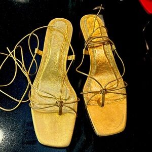 Brand new gold Zara sandals